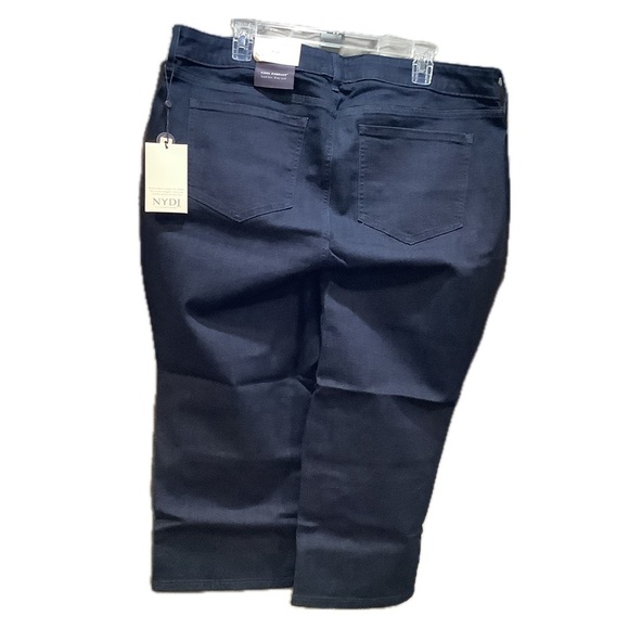 NYDJ PETITE Cool Embrace Capri Double Snap Side Slit Dark Rinse 3LM05.10 - Picture 4 of 12